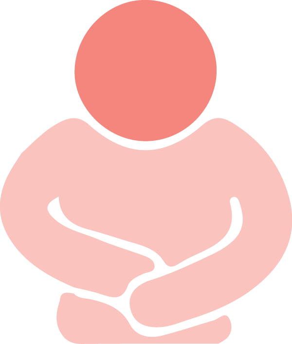 a person holding their stomach