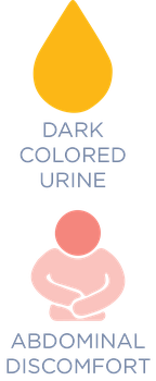Dark Colored Urine, Abdominal Discomfort